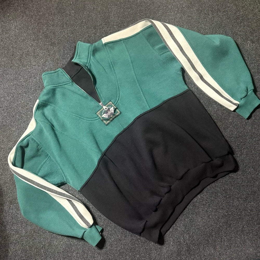 Dry Goods Teal and Black Colorblock Sweatshirt